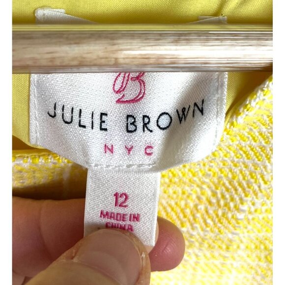 Julie Brown JB NYC Sunshine Yellow Sheath Dress tiered fringe size 12 - Picture 3 of 9